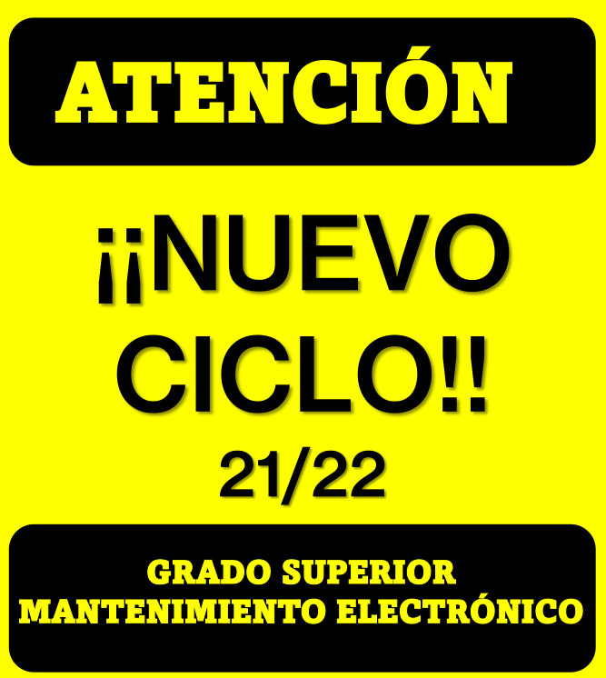 NUEVO CICLO FORMATIVO CURSO 2021/22