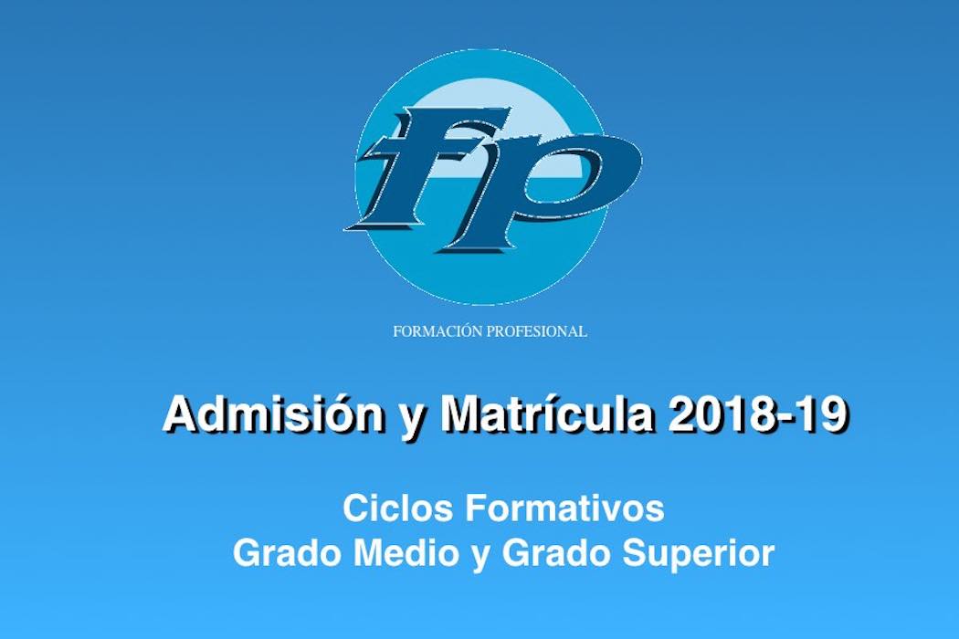 Solicitud y matrícula en ciclos de FP Básica curso 2018-2019