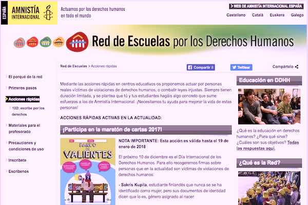 red de escuelas Derechos Humanos